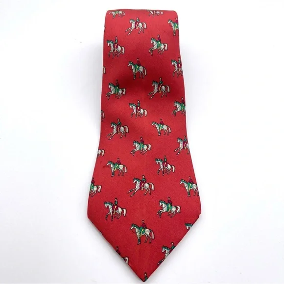 Vintage Hermes Equestrian Show Horse Pure 100% Silk Tie Made in France 7371PA - Picture 3 of 16